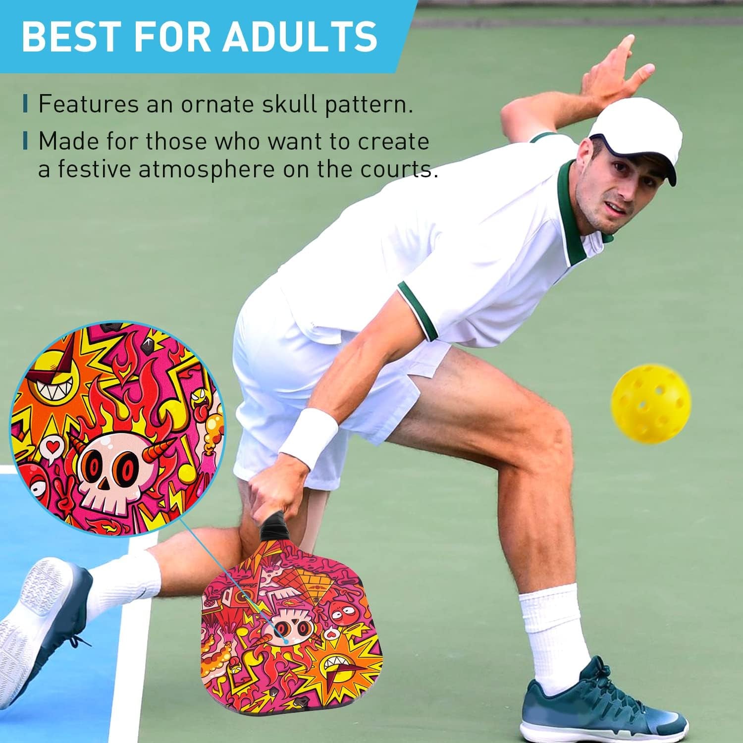 Pickleball Paddles Set of 2, Pickleball Set Pickleball Rackets Gifts for Beginners Men Women Adults