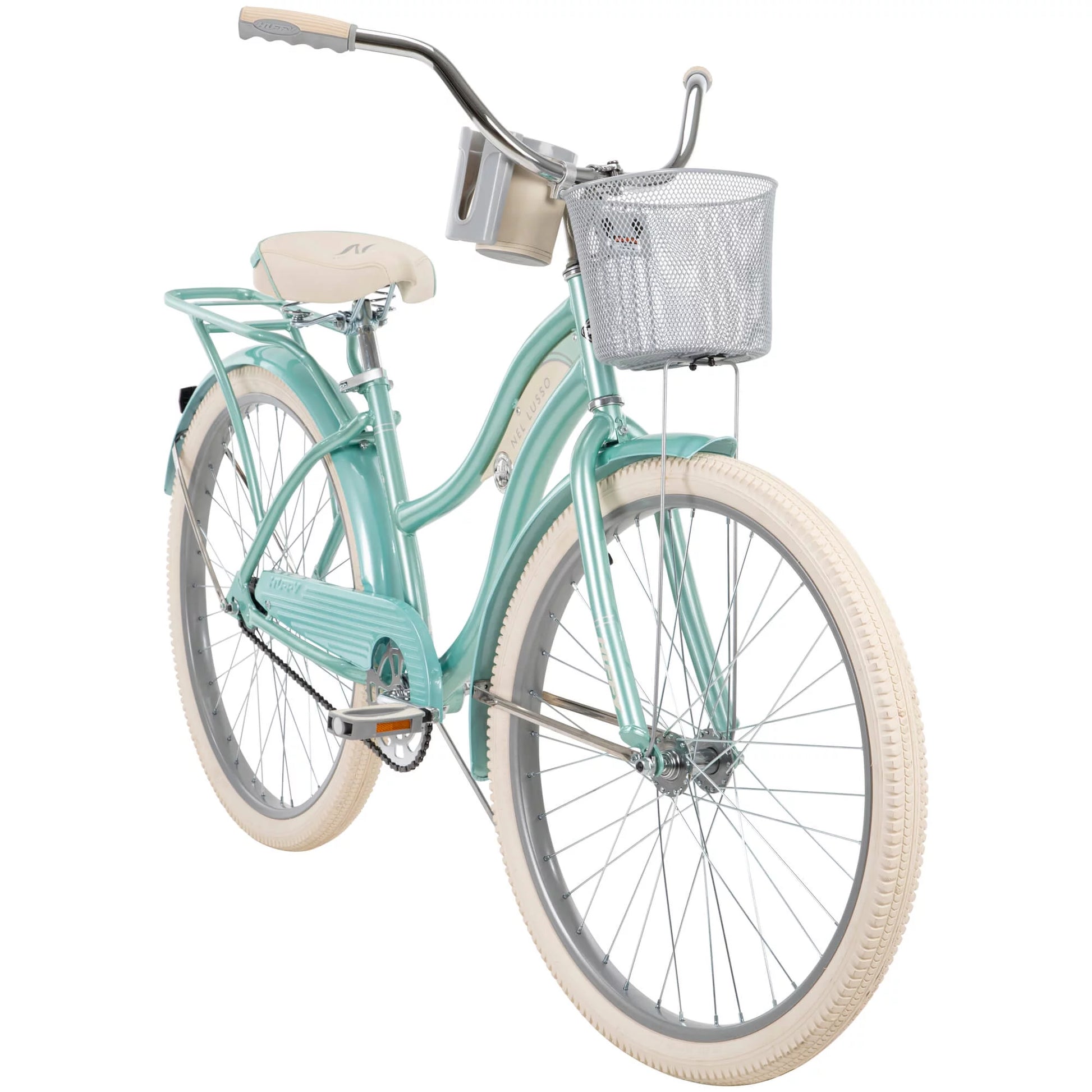 26 In. Nel Lusso Women'S Classic Beach Cruiser Bike, Ages 13+ Years, Mint Green