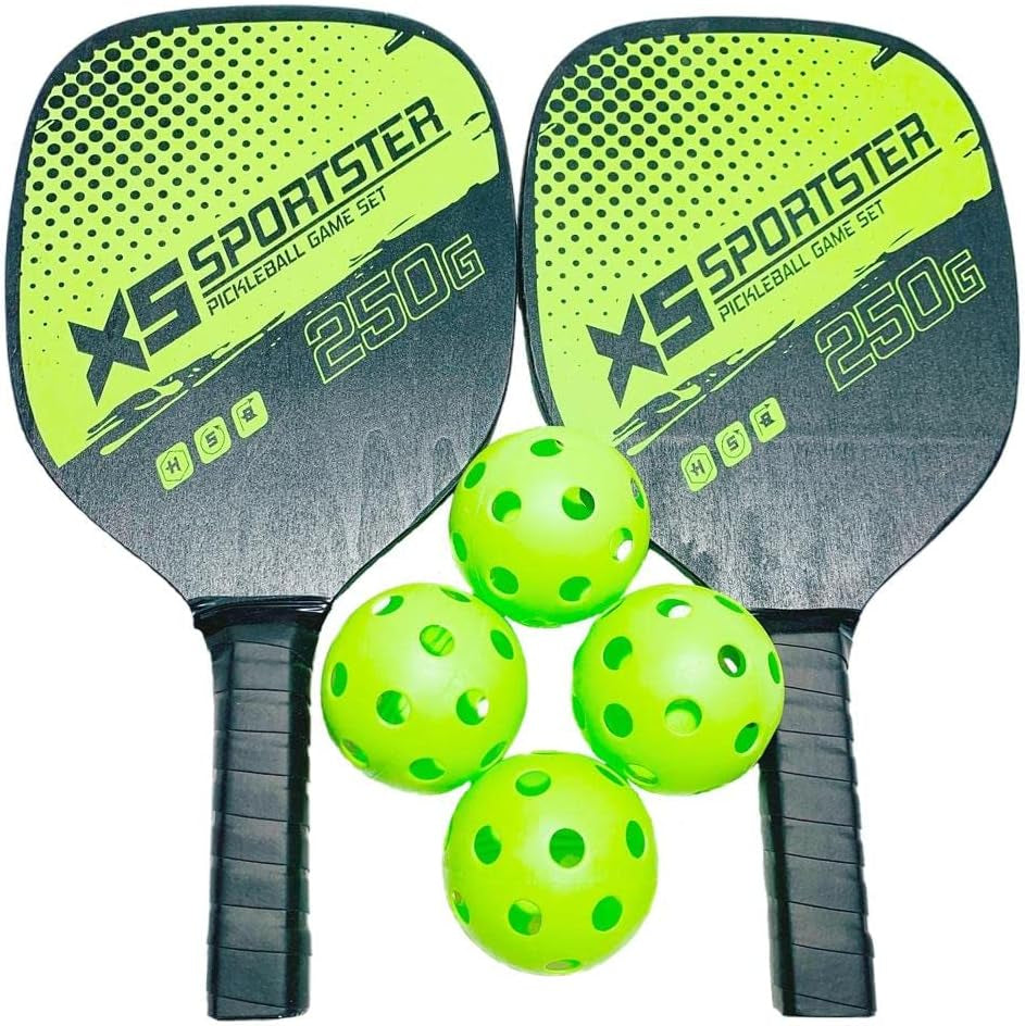 Professional Pickleball Paddles with 2 Rackets 4 Pickleballs Portable Pickleball Racquets with Portable Carry Bag Honeycomb Core Rackets for Adults Kids Indoor and Outdoor