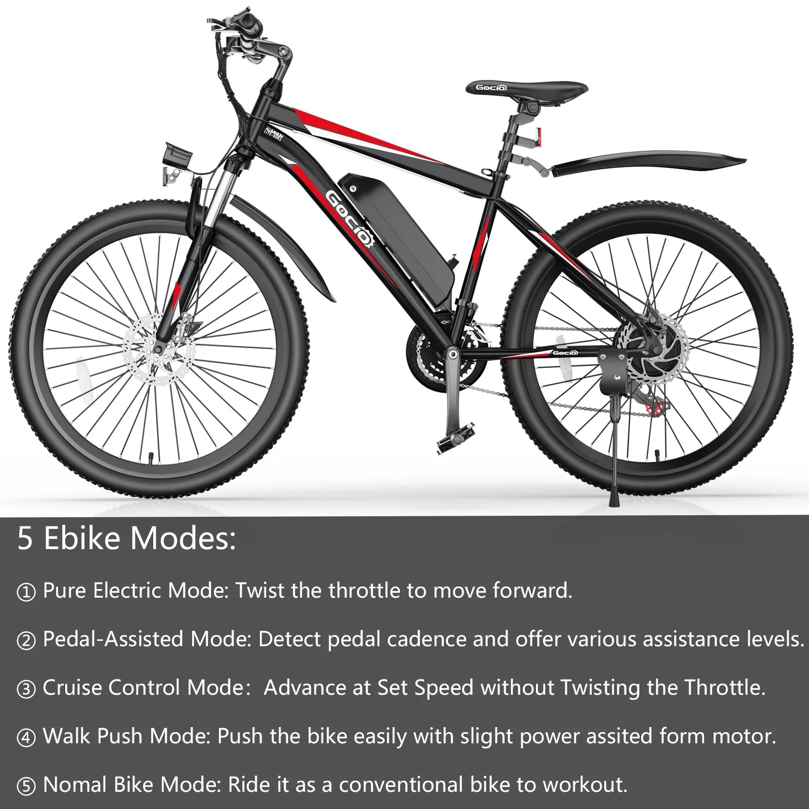 500W Electric Bike 26" Electric Bicycle for Adults with Cruise Control System Ebike, Mountain Bike with Removable 48V 375Wh Lithium-Ion Battery, 21 Speed E Bicycle for Man Woman UL2849